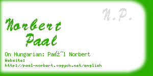 norbert paal business card